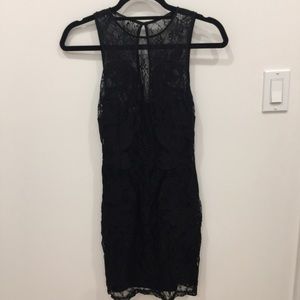 Black Lace Fitted Dress